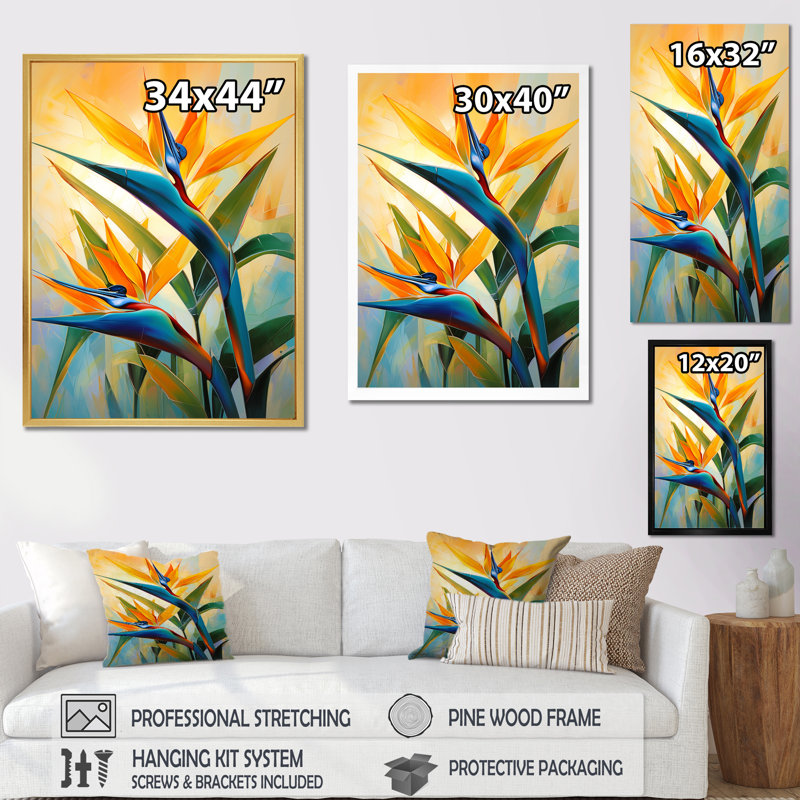 Décoration murale profil paradisiaque II - oiseaux du paradis, H 32 po x l 24 po x P 1 po