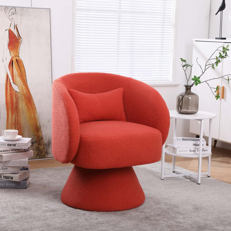 Fauteuil d'appoint pivotant, fauteuil demi-tonneau rond