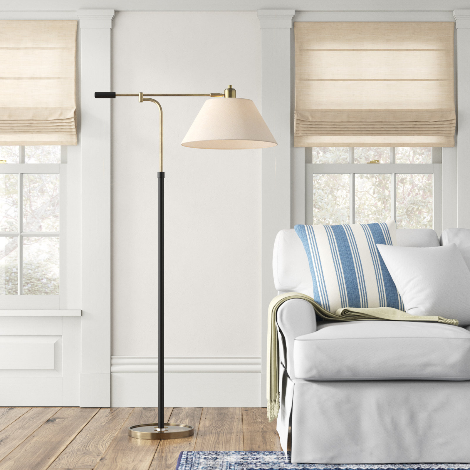 61'' Dimmable Swing Arm Floor Lamp