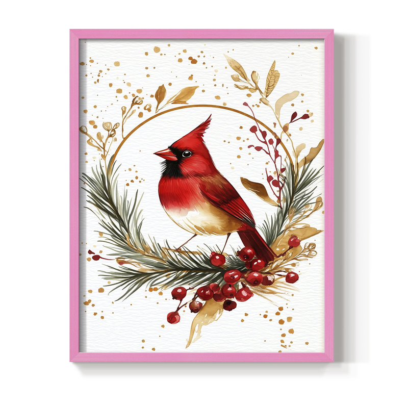 Christmas Holiday Art CMXCVII Framed Print - Solid Wood, H 15 po x l 12 po, Rose