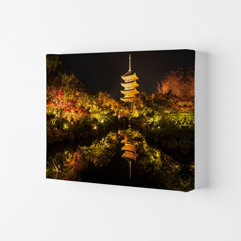 Kyoto Fire Landscape by Karsten Wrobel - Print on Canvas, 59.4cm H x 84cm W x 4cm D, Wrapped Canvas