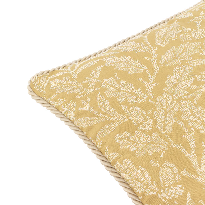 Acorn Tonal Floral Square Cushion Cover, Yellow