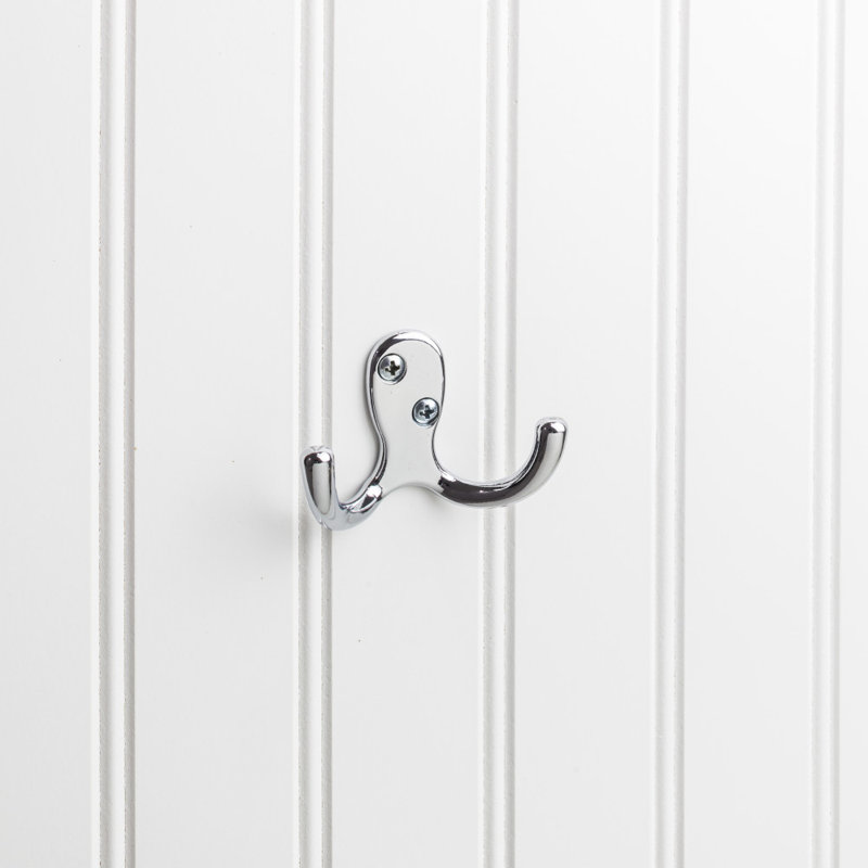 1-78 Double zinc wall mount hook. Finish DBAC., Polished Chrome