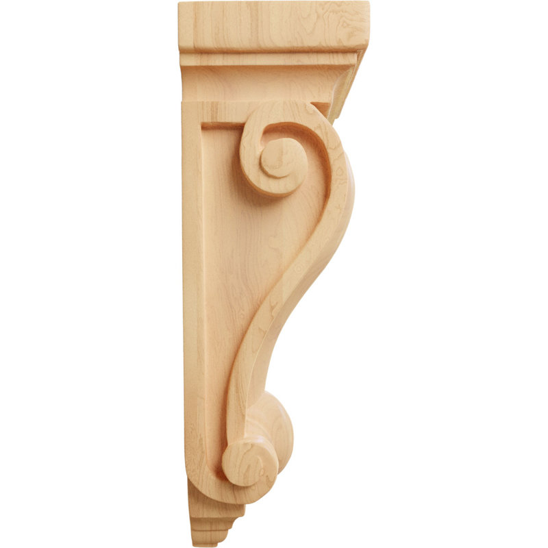 Corbeau en bois Cole Pilaster, Cerisier, H 12 po x l 6,25 po x P 4 po