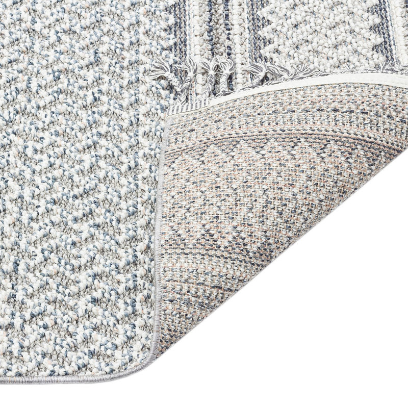 Tapis gris / ivoire Castaneda, Rectangle 5 pi 3 po x 7 pi 7 po
