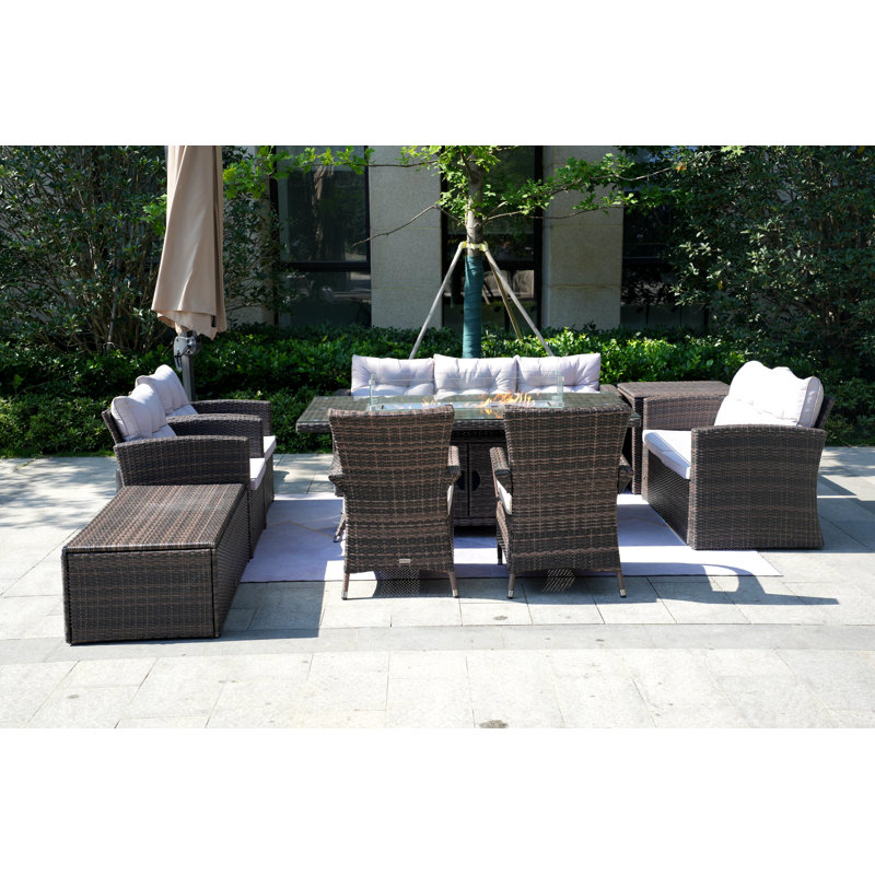 9 - Person Patio Conversation Set with Cushions