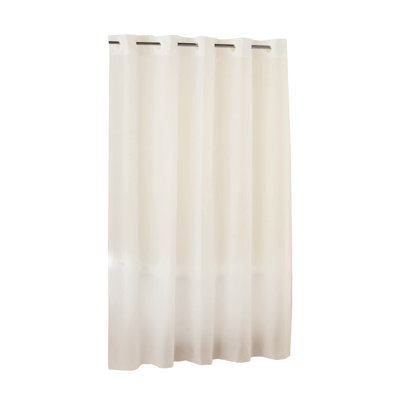 Hookless Full Length PEVA Shower Curtain with Flex-On Rings, 71 In Wide x 74 In Long, Frost