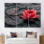 «Romantic Red Black Lotus Pond Photo II», ensemble d'art mural lotus-1987413803-1987413813