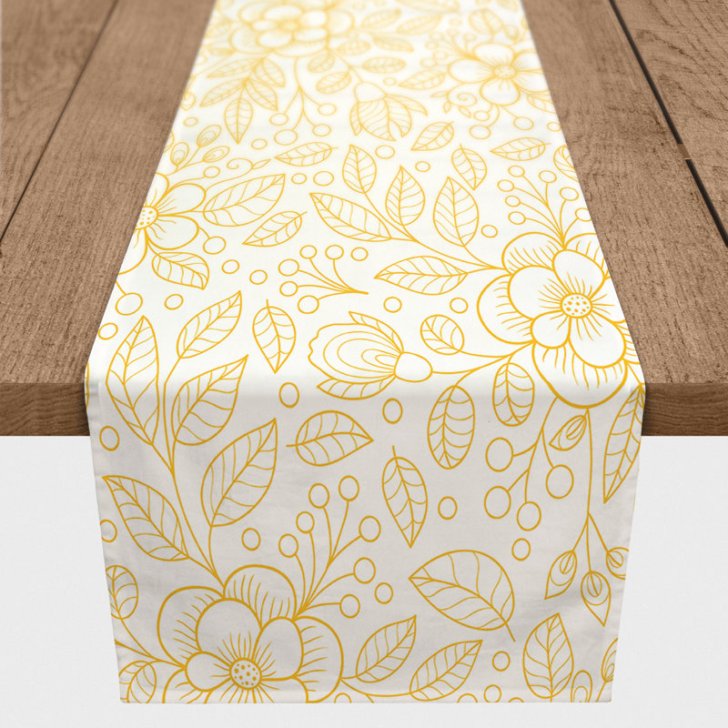 Chemin de table Alikee, L 90 po x P 16 po, Jaune