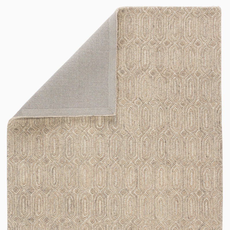 Bierce Hand Woven Wool Geometric Area Rug, Rectangle 9' x 13'