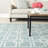 Martha Stewart Flat Weave Wool/Silk/Cotton Geometric Rug in Geyser Blue-29185922