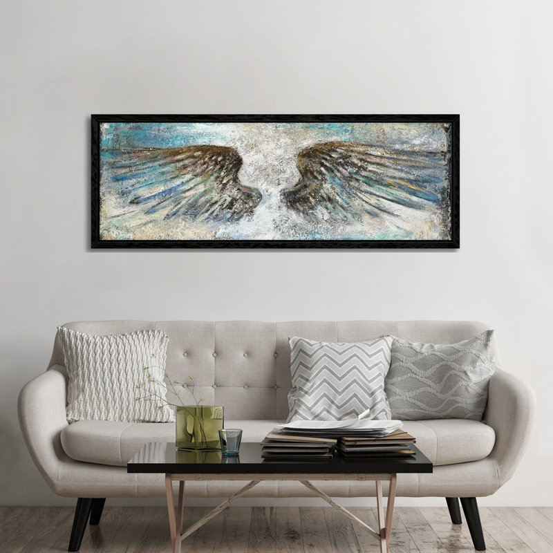 Wings by Patricia Pinto - Floater Frame Panoramic Gallery-Wrapped Canvas Giclée on Canvas, Black