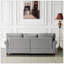 Revêtement en tissu de lin avec canapé de rangement spacieux, durable et confortable pour la vie moderne, gris