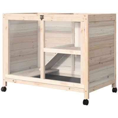 Enclos naturel en bois avec roulettes portatives - Étanche, compact, pour les petits espaces