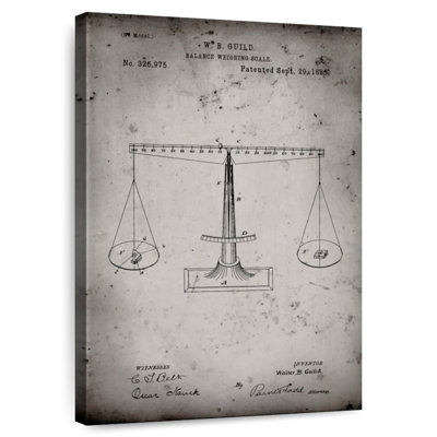 Faded Grey Scales Of Justice Patent Poster