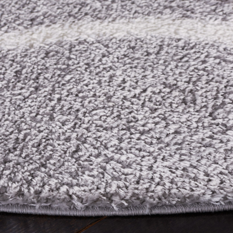 Fleuriane Tahoe Shag Performance Geometric Rug, Round 6'7"