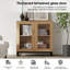 Armoire d'appoint moderne avec 2 portes en verre, commode d'appoint multifonctionnelle avec grand rangement et tablette réglable-934409846