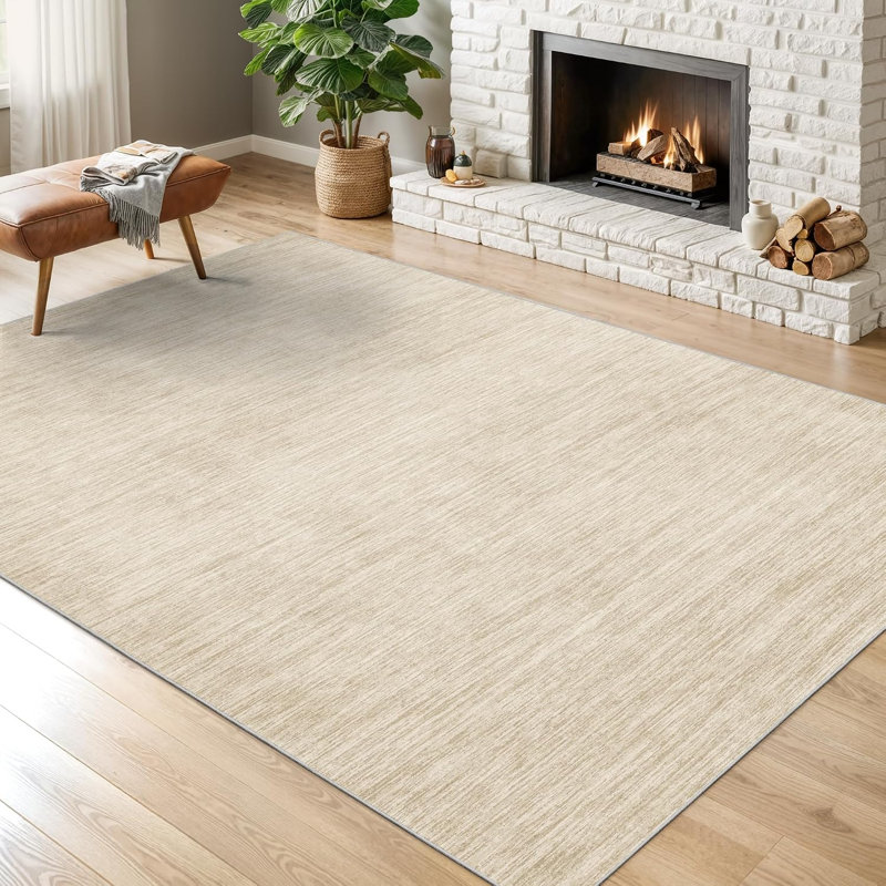 Tapis lavable Valenrug 152 x 213 cm, tapis moderne imprimé résistant aux taches à poils courts avec envers antidérapant