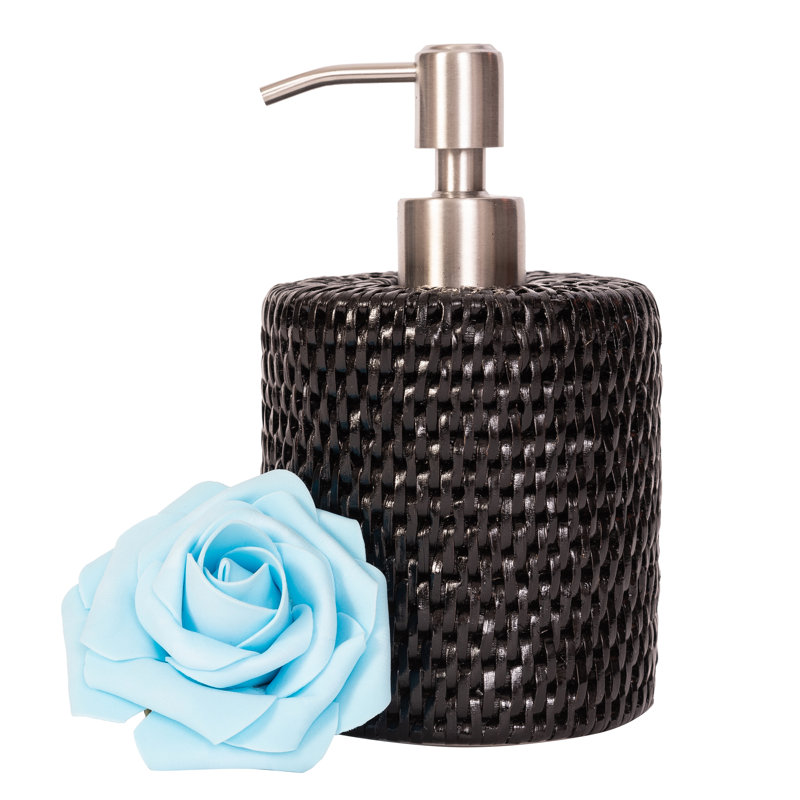 Distributeur de pompe à savon en acier inoxydable Artifacts Rattan ™, Noir Tudor