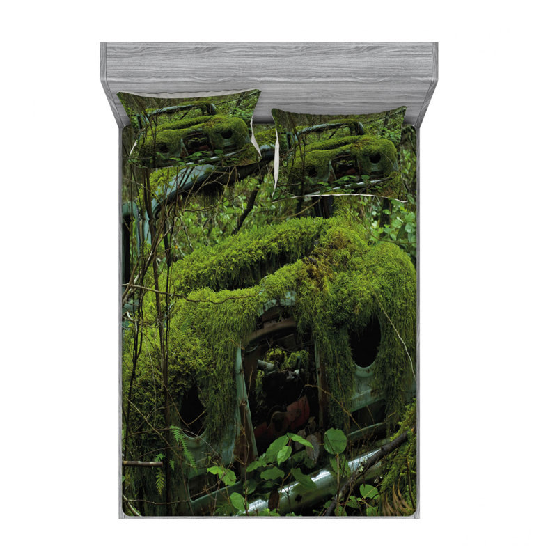 Ensemble de draps anciennes forêts abandonnées, Ensemble de drap pour grand lit avec drap-housse