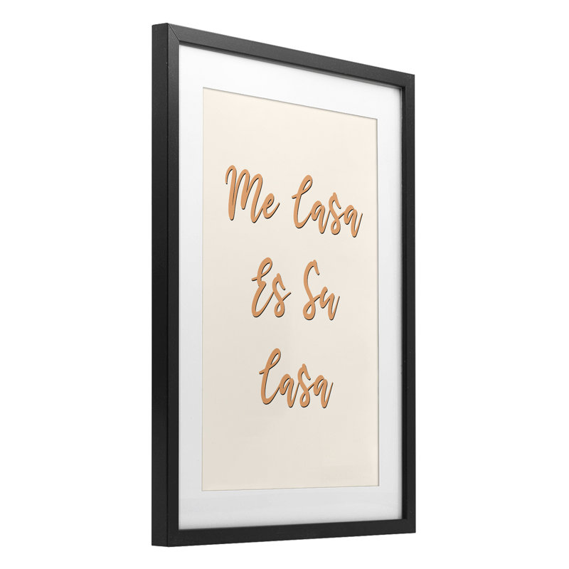 «Espagnole, ma maison», reproduction sous verre encadrée, design par Pooja Dave, H 23 po x l 17 po, Cadre noir minuit