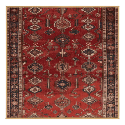 Machine Washable Persian Brown Area Rug
