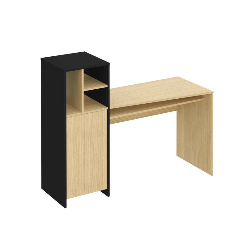 Sheliyah Computer Desk, Faux Oak/Black