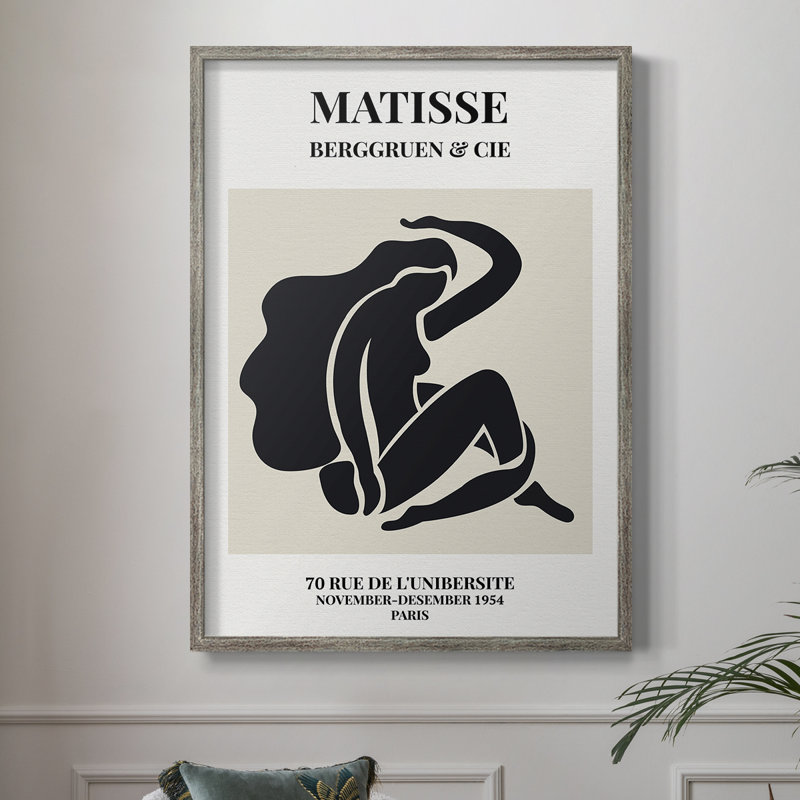 Matisse CXLIV, reproduction d'art encadrée - bois massif, H 11 po x l 9 po