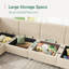 Canapé-lit modulaire rembourré avec rangement beige-906433888