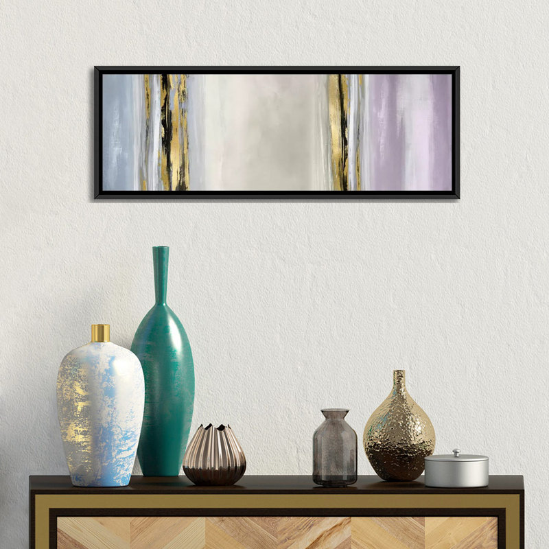 " Vertical Motion " by Allie Corbin, 24" H x 72" W x 1.5" D, Black Framed Canvas