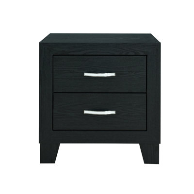 Table de chevet moderne en noir, 2 designs, bois massif et noir