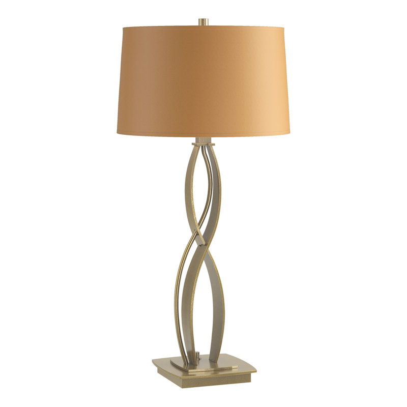 Almost Infinity Table Lamp, Modern Brass, Natural Anna