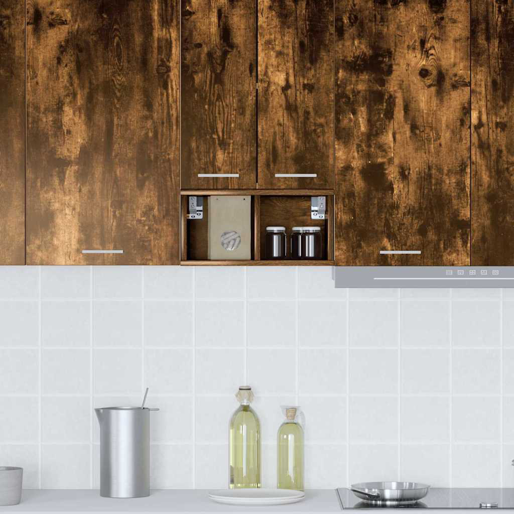 Vidaxl Hanging Cabinet With Storage Riga Black Oak 30 X 29.5 X 40 Cm