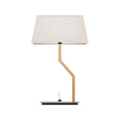 Lampe de table inclinée en laiton avec abat-jour texturé - 25 po - Compatible avec les ampoules E26 - Élégance moderne