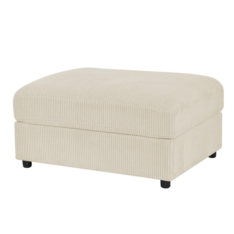 Colchester Corduroy Ottoman, Beige