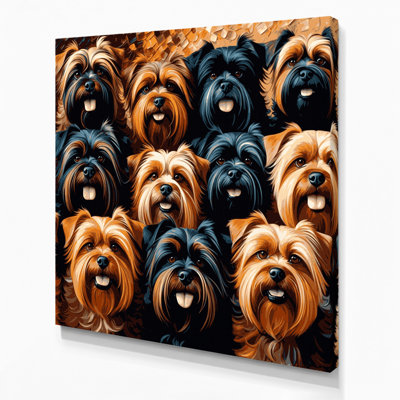 Dogs Brussels Griffon Black Canvas Wall Art