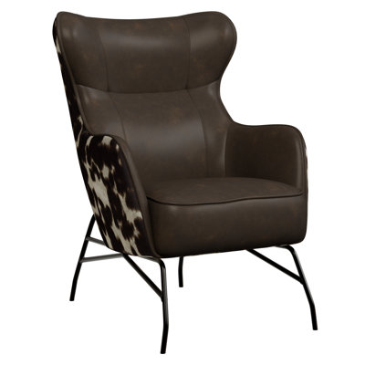 Rainer Cow Print Upholstered Accent Chair by George Oliver