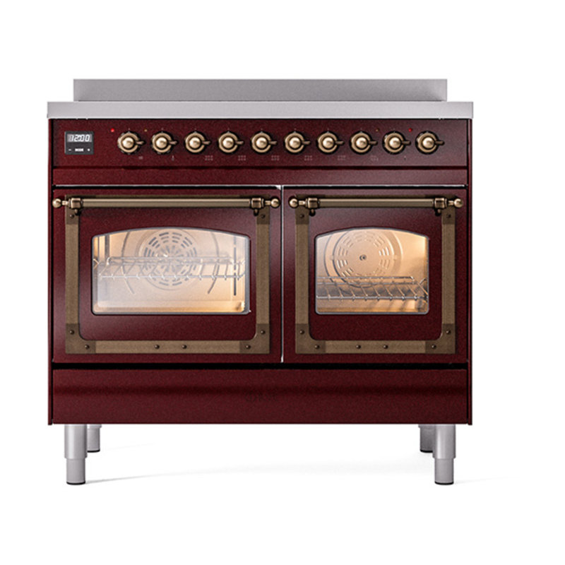ILVE Nostalgie II Noblesse 40 in Induction Range, Burgundy/Burnished