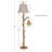 62" Rustic Farmhouse Tree Trunk Floor Lamp with Woven Night Light, 4-Way Rotary Switch for Living Room Bedroom Study, Bulbs Included