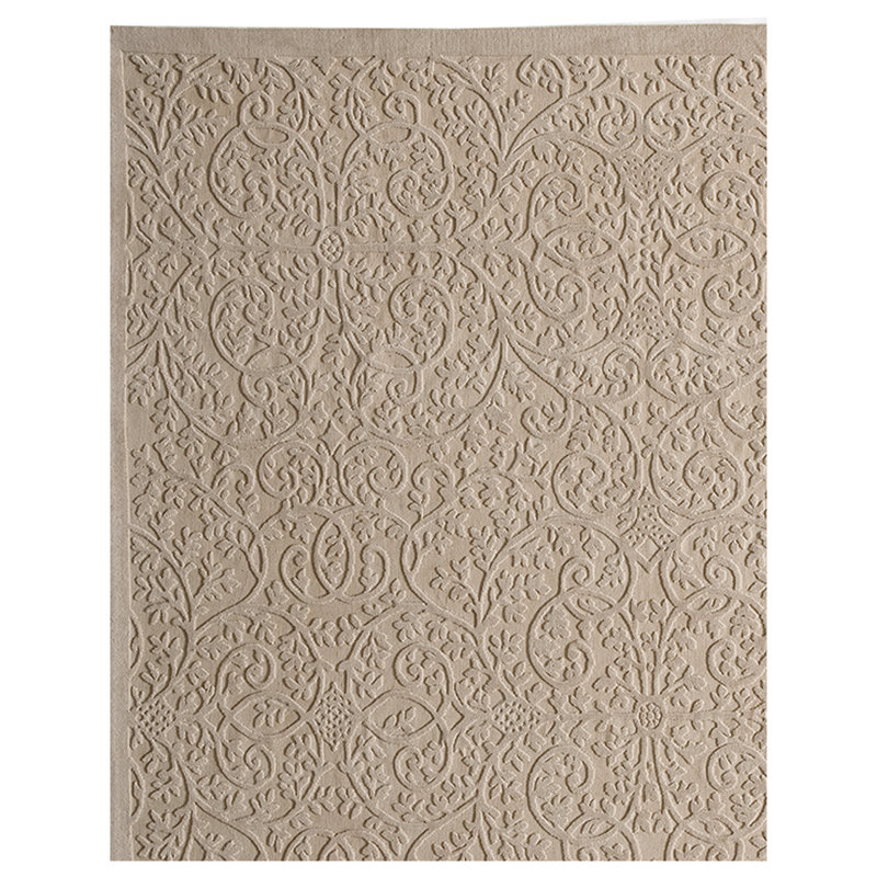 Tapis brun uni uni en laine noué à la main 6 pi x 9 pi