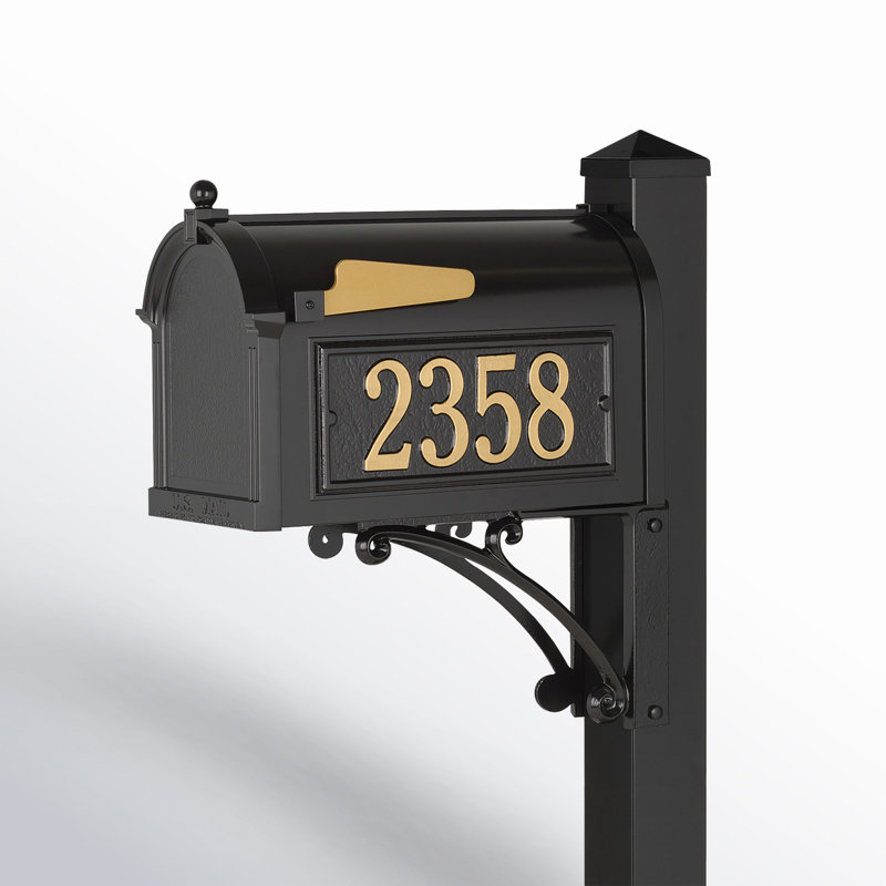 Superior Post Mounted Mailbox, Black, Yes