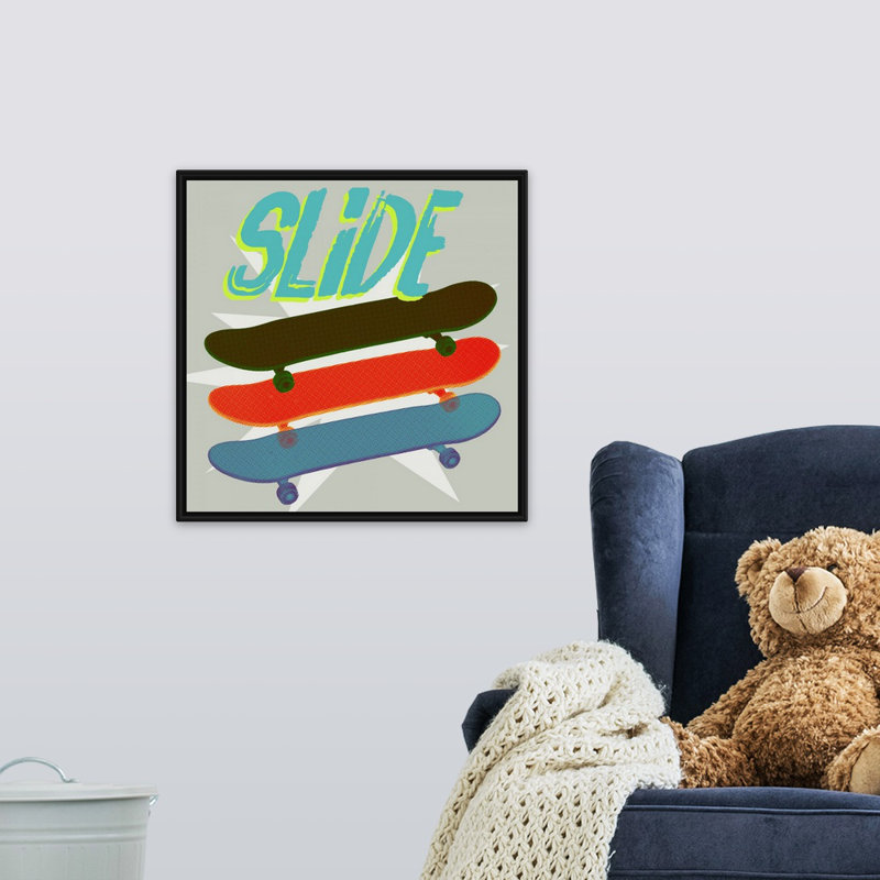 Art sur toile sk8r ii Sieber, Cadre flottant noir, H 20 po x l 20 po x P 1,75 po
