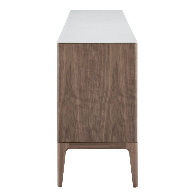 Kraig 70'' Walnut and Ceramic Modern Sideboard