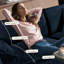 2 chaises d'appoint en chenille - assise confortable et polyvalente, 2 chaises froissées bleues - revêtement,-794365900-794365898