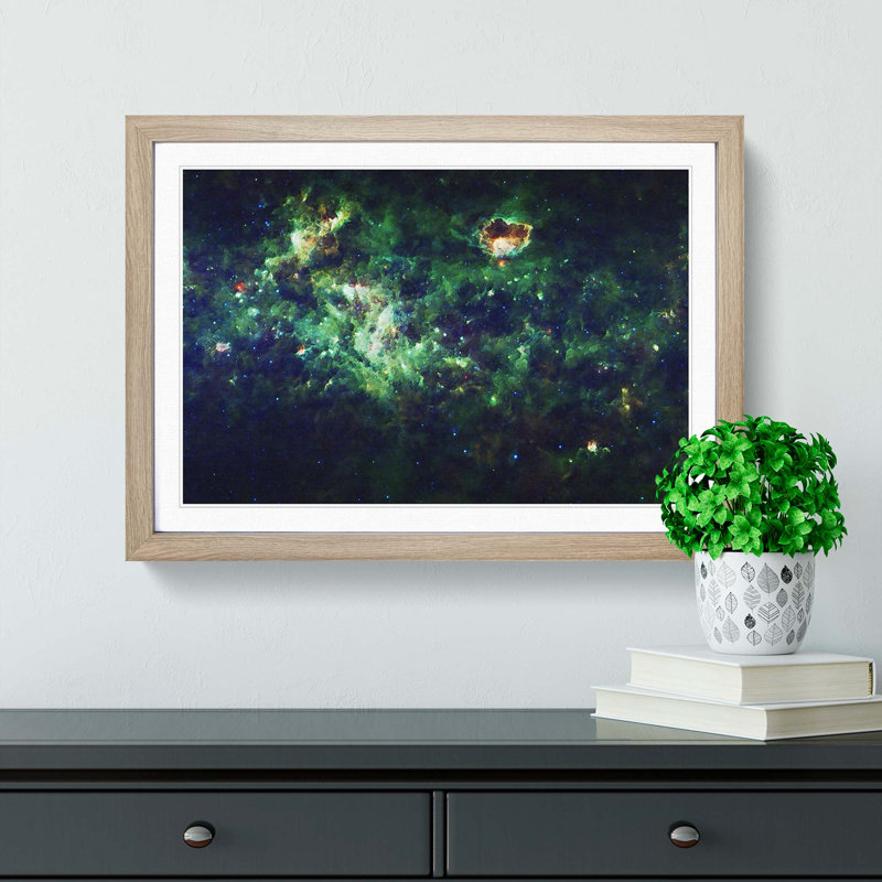 Universe Vol.33 in Abstract - Picture Frame Graphic Art Print, 27cm H x 36cm W x 2cm D, Oak Framed
