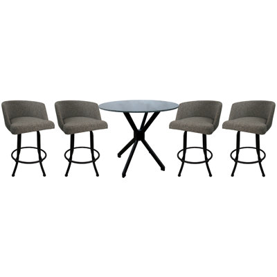 4 - Person Glass Top Four Leg Dining Set