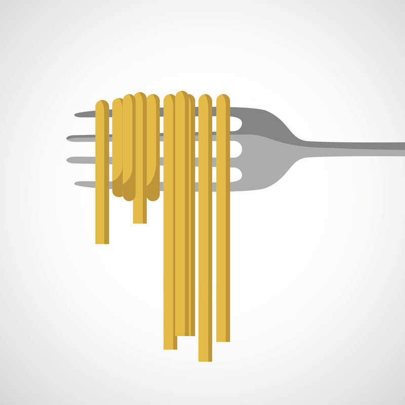 Spaghetti Maeven sur fourche par - impression, L 12 po x H 12 po