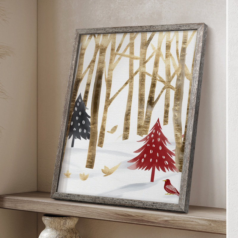 «Christmas Holiday Art» CDxxxvii, reproduction d'art encadrée - bois massif, H 21 po x l 17 po