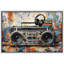 Boombox, impression de musique rétro, impression sur toile encadrée-126032054-126032056