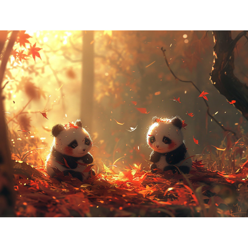 Rideau de douche Pandas - Décoration de salle de bain faune 16678, H 73 po x l 70 po